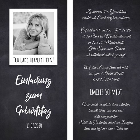 Elegante Einladungskarten Zum Geburtstag Einladung Vintage Foto Mit Druck Ebay
